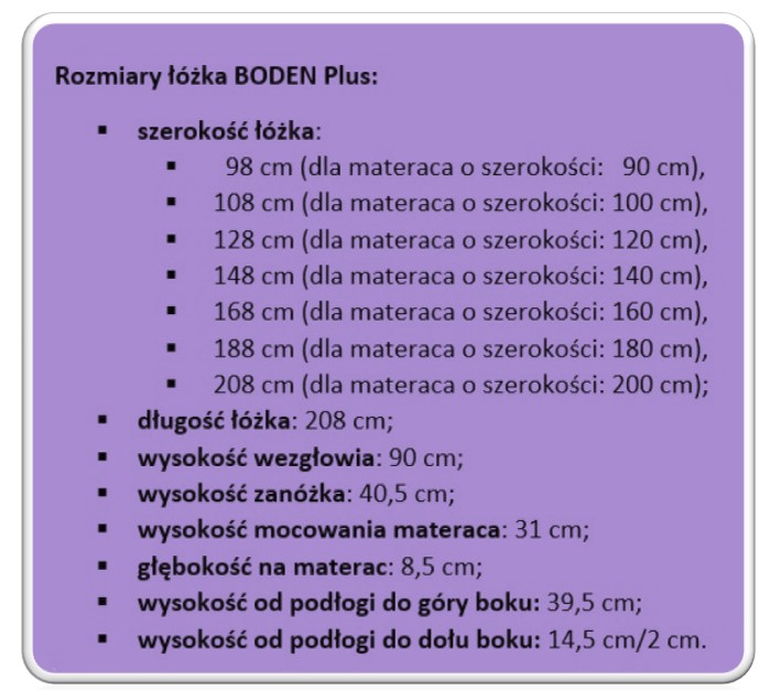 Łóżko BODEN Plus EkoDom